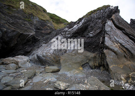 Cliffs of Cornwall Rocky Stock Photo