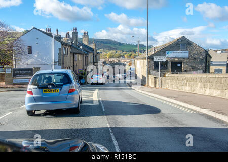 Driving in the Halifax area of West Yorkshire. Yorkshire is the biggest and one of the most beautiful counties in England. Stock Photo