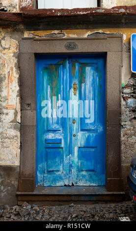 Bemalte Tuer, Altstadt, Funchal, Madeira, Portugal Stock Photo