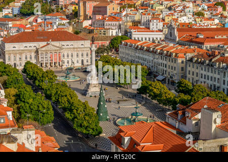 Rossio-Platz, Altstadt, Lissabon, Portugal Stock Photo