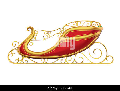 Christmas Sleigh Isolated Stock Photo