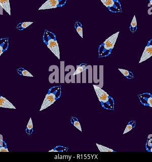 Seamless Christmas pattern of the heads of the Yakut Santa Claus Stock Vector