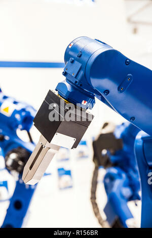 Robot arm hand close up view Stock Photo