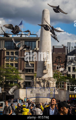 AMSTERDAM, THE NETHERLANDS - September 7, 2018: Amsterdam National Moument at Dam square, Netherlands. Stock Photo