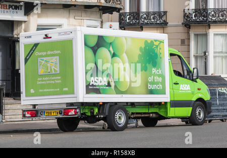 Asda supermarket food delivery van in Brighton, East Sussex, England, UK. Stock Photo