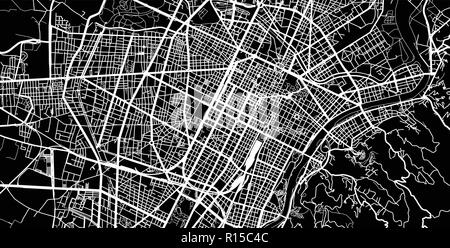 Urban vector city map of Turin, Italy Stock Vector
