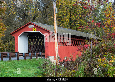 Silk Road Covered Bridge, Bennington, Vermont, USA. Stock Photo