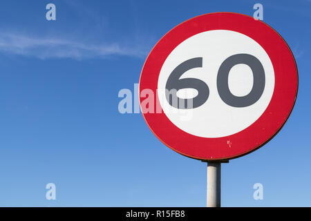 Dutch road sign: speed limit 60 km/h Stock Photo