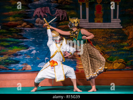 Laotian dancers perform in the Royal Ballet Theatre in Luang Prabang Laos Stock Photo