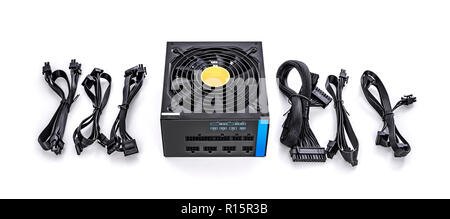 Power supply for computer isolated on white background. Stock Photo