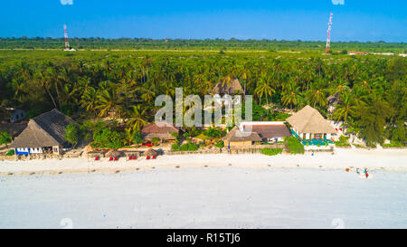Aerial. Matemwe, Zanzibar. Tanzania. Stock Photo