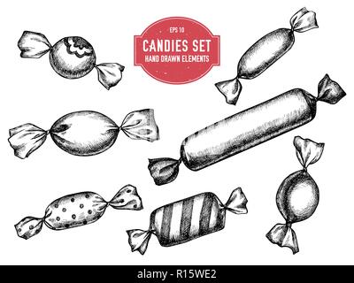 Vector collection of hand drawn sweets Stock Vector