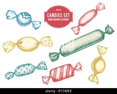 Vector collection of hand drawn sweets Stock Vector