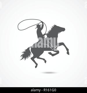 Cowboy flat icon Stock Vector