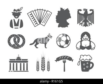 Germany icons set Stock Vector