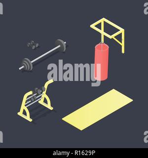 Set of different fitness attributes Stock Vector