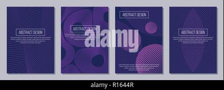 Set of flyer, posters, banners, placards, brochure design templates A6 size. Minimalistic graphic design templates with lines, stripes. Abstract geome Stock Vector