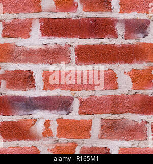 seamless wall of red bricks texture, background. exterior Stock Photo