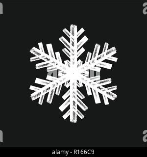 Distress marker painted snowflake shape. Grunge isolated star. Brushed grainy christmas design template. Icon, badge, label, certificate background. A Stock Vector