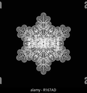 Grunge snowflake isolated. Brushed christmas design template. Distress ...