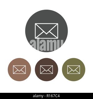 Message icon, email, letter sign, Vector flat illustration. Set. Stock Vector