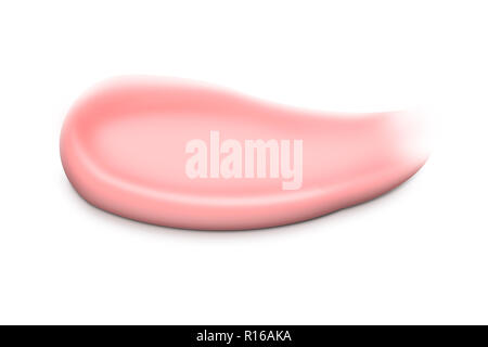 Pink smear of a beauty skincare product on white background Stock Photo