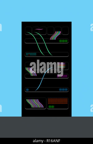 Computer server against blue background, digital image Stock Photo