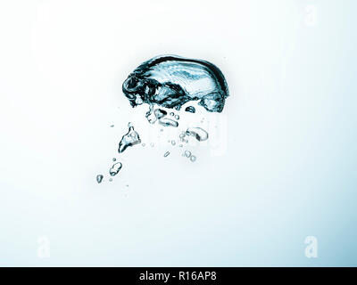 Contorting air bubbles in clear transparent liquid, detail Stock Photo
