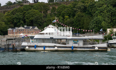 Tourist Boat from Canadian Side of Niagara Falls, Ontario, Canada Stock Photo