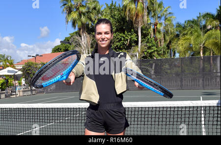 FORT LAUDERDALE, FL - NOVEMBER 09: Tennis Player Ajla Tomljanovic. Ajla Tomljanović is a Croatian-born Australian professional tennis player. Tomljanović has won four singles and three doubles titles on the ITF tour in her career. On 24 September 2018, she reached her best singles ranking of world No. 44. On 5 January 2015, she peaked at world No. 47 in the doubles rankings Seen here playing tennis on November 29, 2018, in Fort Lauderdale, Florida   People:  Ajla Tomljanovic Credit: Storms Media Group/Alamy Live News Stock Photo