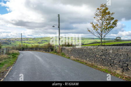 Driving in the Halifax area of West Yorkshire. Yorkshire is the biggest and one of the most beautiful counties in England. Stock Photo