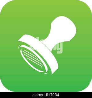 Postal stamp icon green vector Stock Vector