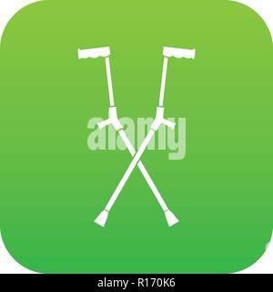 Other crutches icon digital green Stock Vector