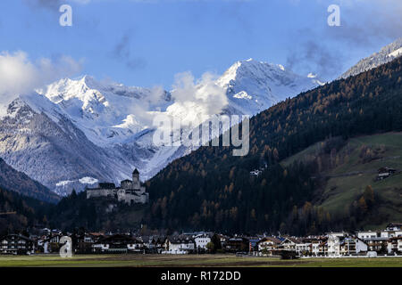 sunset in the valley of Campo Tures, Italy Stock Photo