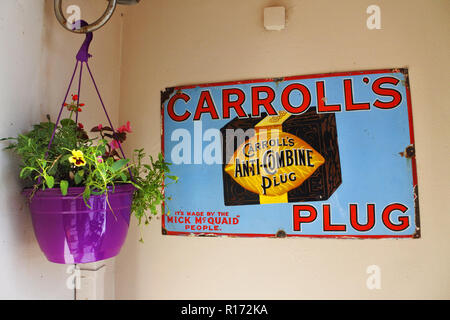 An old metallic sign advertising Carroll's Pipe tobacco - John Gollop Stock Photo