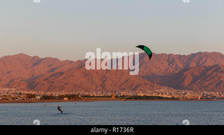 Aqaba city at sunset Stock Photo