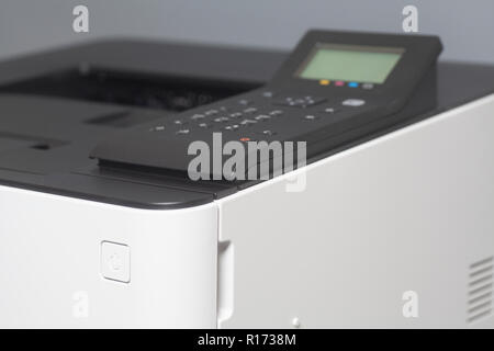 Laser color printer isolated on gray background Stock Photo