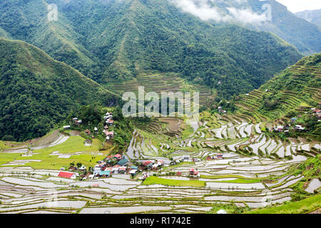 Famous rice fields terraces in the Batad village in Philippines Stock Photo