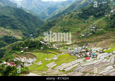 Famous rice fields terraces in the Batad village in Philippines Stock Photo