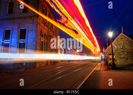 One of a set of images taken during a special open evening at Crich Tramway Village, Derbyshire, UK Stock Photo