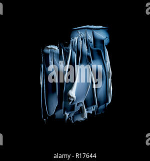 Blue cosmetic cream in shape of face on black background Stock Photo