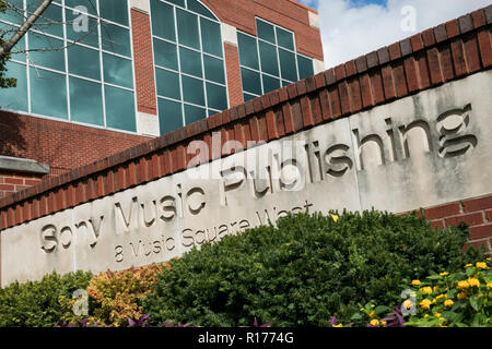 A logo sign outside of a facility occupied by Sony Music Publishing in Nashville, Tennessee, on October 9, 2018. Stock Photo