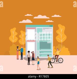 mini people with documents paper Stock Vector