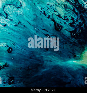 Water and paint textures aerial view, abstract background Stock Photo