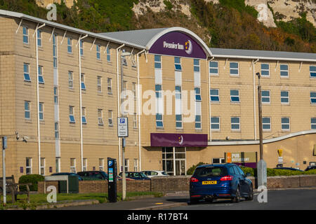Premiere Inn,Seafront,Dover,White Cliffs,Kent,England Stock Photo