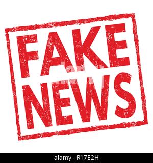 Fake news sign or stamp on white background, vector illustration Stock Vector