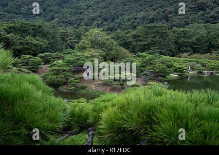 Ritsurin garden in Takamatsu, Shikoku, Japan Stock Photo