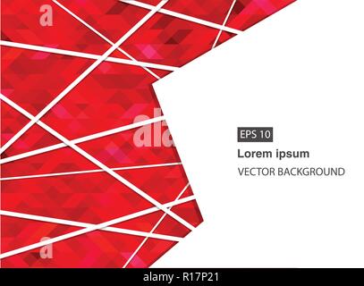 red abstract geometric business background for presentations, brochure, vector. EPS 10 Stock Vector