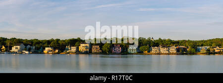 Sunrise view of Mahone Bay, Nova Scotia, Canada. Stock Photo