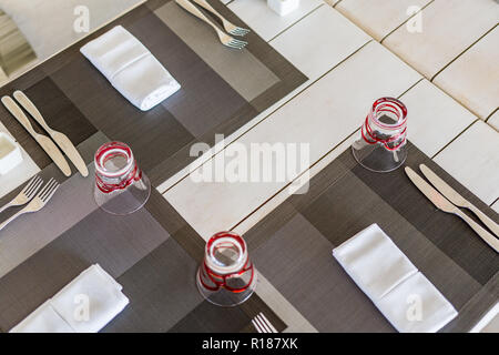 Restaurant table view, modern set up Stock Photo